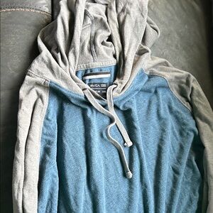 RVCA Two-Tone Blue and Gray Hoodie